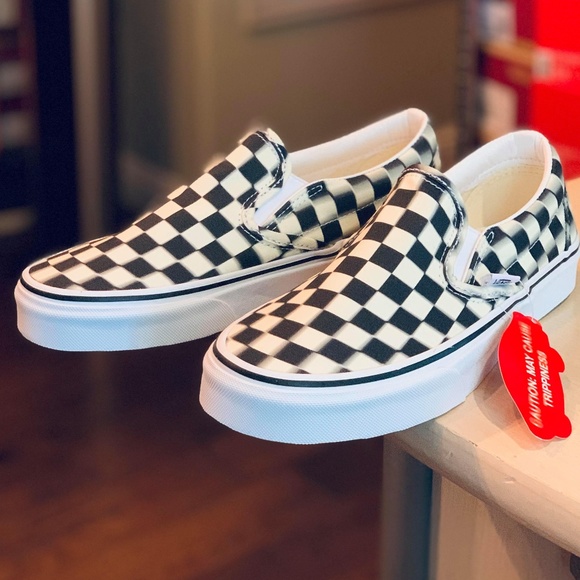 Vans Shoes - Vans Classic Slip-On Skate Shoes Women's Blur Chec